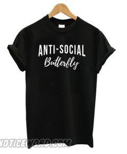 Anti-Social Butterfly Black smooth T shirt