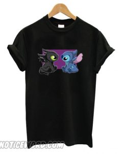 Baby Toothless Dragon and Stitch smooth T shirt