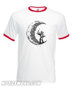 Digging the moon Printed Funny smooth T-Shirt