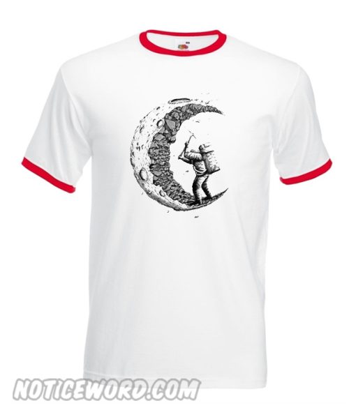 Digging the moon Printed Funny smooth T-Shirt