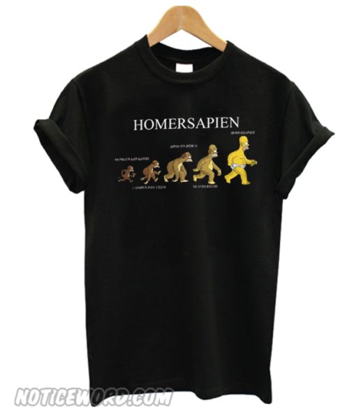 Funny Homer Evolution Homersapien Black smooth T-Shirt