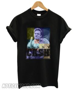 Johnny Cash Flipping the Bird Finger Legend Vintage Black smooth T-Shirt
