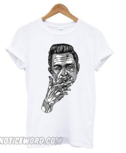 Johnny Cash White smooth T shirt