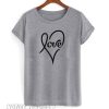 Love Cursive Heart smooth T shirt