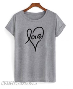 Love Cursive Heart smooth T shirt