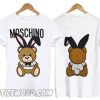 Moschino Playboy Teddy smooth T shirt front back