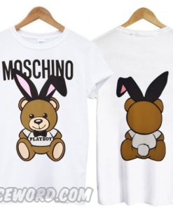 Moschino Playboy Teddy smooth T shirt front back