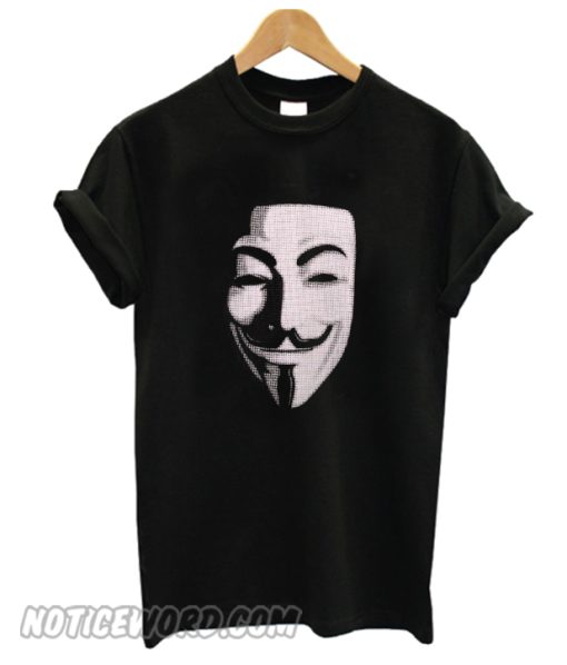 NEW Anonymous Mask Halftone Hacker Mask Black smooth T-Shirt