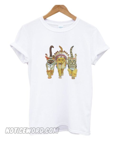 Native Indian American Kitty Headdress smooth T Shirt