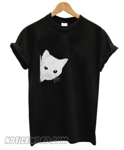 Peeking cat smooth T-shirt