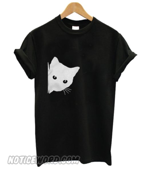 Peeking cat smooth T-shirt