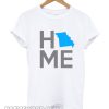 HOME state Womens White Vneck smooth T-Shirt