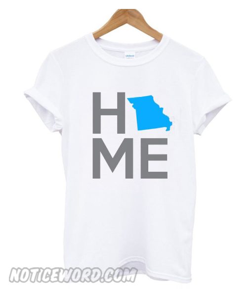 HOME state Womens White Vneck smooth T-Shirt