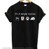 I’m a simple woman who loves wine flip flop dog and camping smooth T-shirt