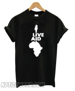 Live aid music art Black smooth T shirt