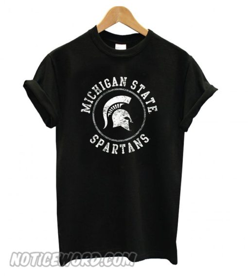 Michigan State Spartans Distressed Circle Logo smooth T shirt