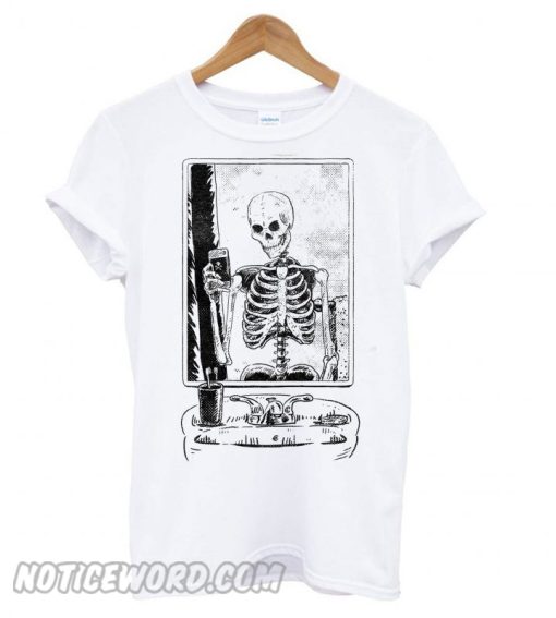 SKELFIE Skeleton taking a Selfie smooth T shirt