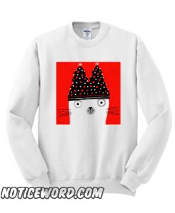 CHRISTMAS TREE HAT CAT smooth Sweatshirt