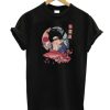 Collage Geisha Samurai in Coral, Indigo and Marsala smooth T-Shirt