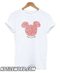 Damski Mickey Mouse Hearts smooth T-Shirt