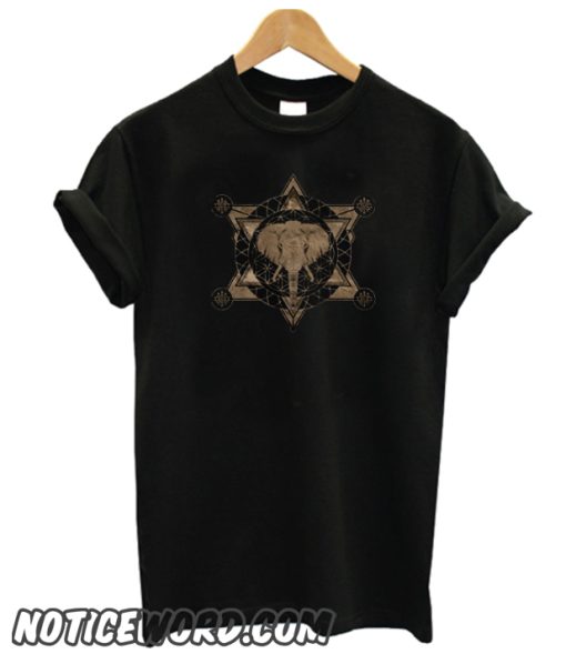 Elephant in Sacred Geometry Black and gold smooth T-ShirtElephant in Sacred Geometry Black and gold smooth T-Shirt