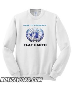 Flat Earth White smooth Sweatshirt