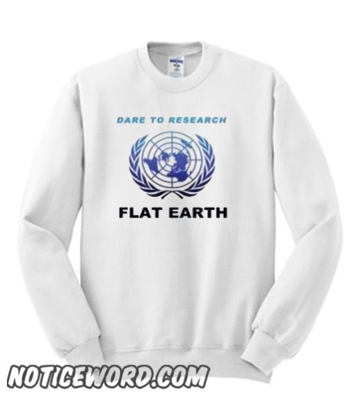 Flat Earth White smooth Sweatshirt