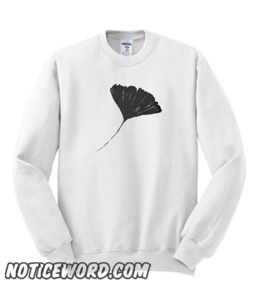 Ginkgo biloba Lino cut nature inspired leaf pattern smooth Sweatshirt