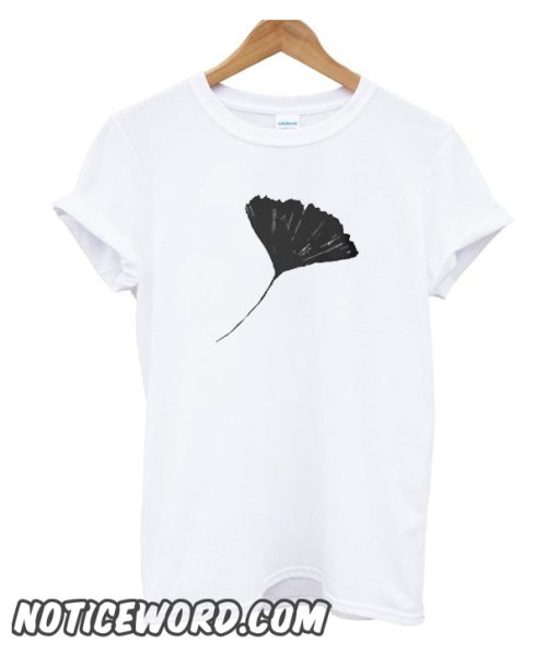 Ginkgo biloba Lino cut nature inspired leaf pattern smooth t-shirt