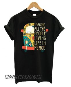 Hippie car Imagine all the people living life in peace smooth T shirt