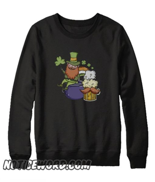 Leprechaun Ireland Flag Funny St Patricks Day Gift smooth Sweatshirt