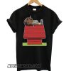 Peanuts Snoopy Parody Smoking Snoop Dogg On Rooftop Funny Black smooth T shirt