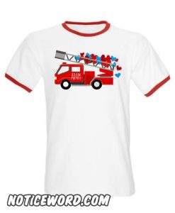 Personalized heart FIRETRUCK smooth T-Shirt