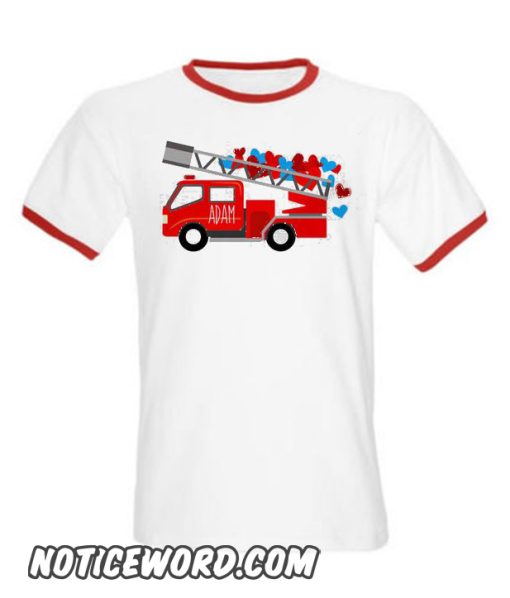 Personalized heart FIRETRUCK smooth T-Shirt