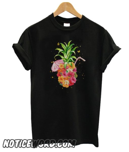 Pineapple Flowers Shirt Women Aloha Hawaii Vintage smooth T-SHIRT