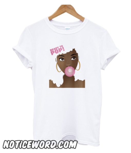 Ready to Pop, Girl, Popping Gum, Maternity smooth T-Shirt