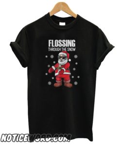 Santa Flossing Through The Snow smooth T-Shirt