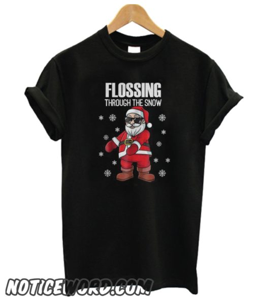 Santa Flossing Through The Snow smooth T-Shirt