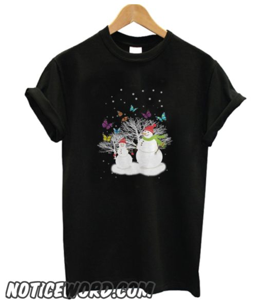 Snowman And Butterfly smooth T-Shirt