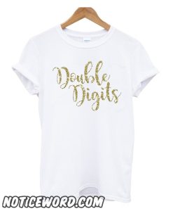 Tenth birthday double digits sparkly glitter smooth T-shirt