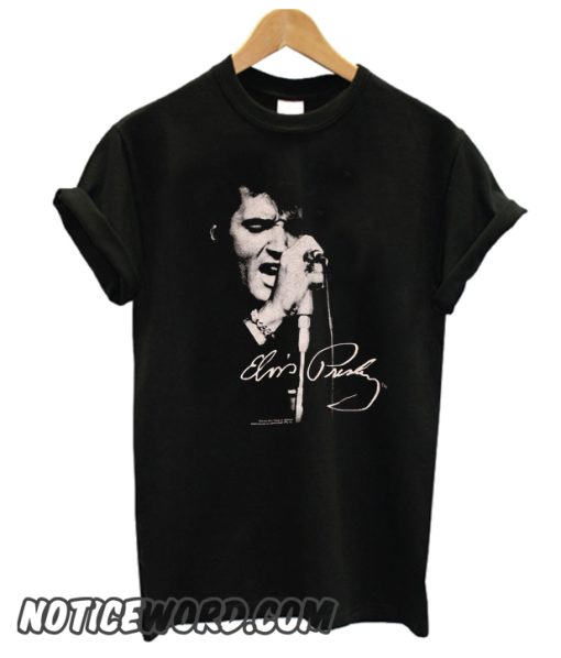 Vintage Elvis Presley Singing Distressed Black smooth T-Shirt