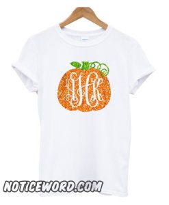 pumpkin vine monogram glitter sparkly smooth t-shirt