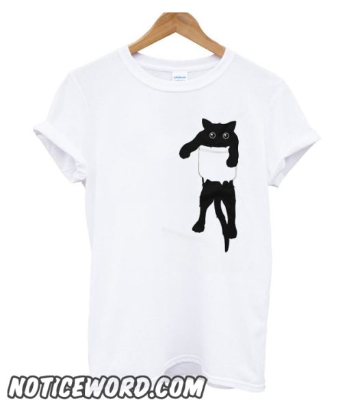 Hang loose black cat pocket smooth T Shirt