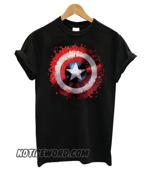 Marvel Avengers Assemble Captain America Art Shield Badge smooth T shirt