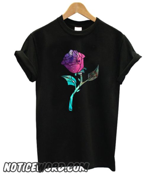 Stained Glass Rose Galaxy smooth T-Shirt