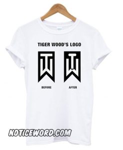 Tiger Woods Before And After Logo Golf smooth T shirt