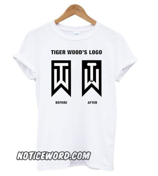 Tiger Woods Before And After Logo Golf smooth T shirt