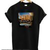 Tropical Palm In Sea Waves And Sunlight Stock Illustration smooth T-SHIRT WOMEN BLACK