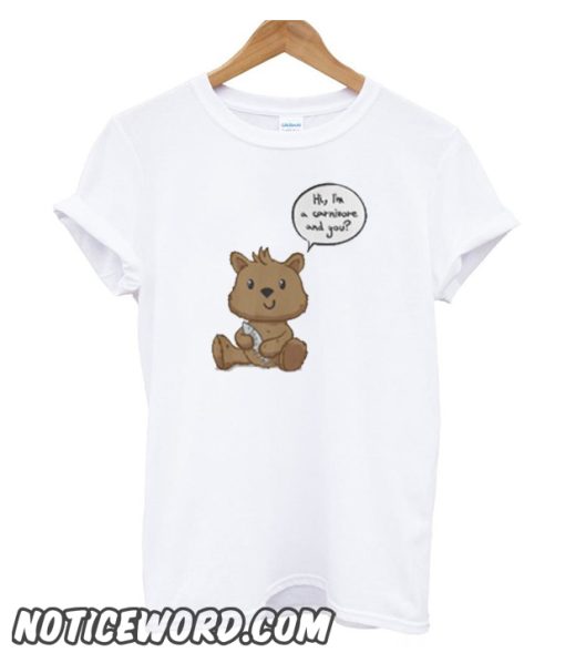 Tshirt with a cute bear holding a fish smooth t-shirt