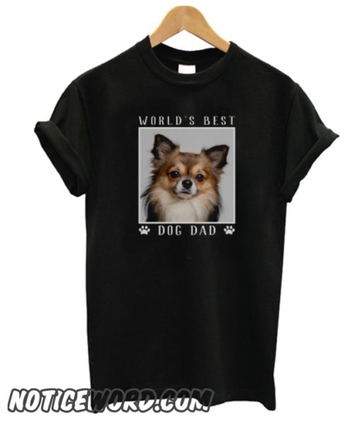 World's Best Dog Dad Paw Prints Pet Photo smooth T-Shirt